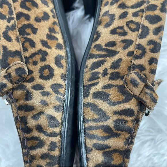 Stuart Weitzman Jeweled Leopard Print Suede Loafers - Picture 7 of 11